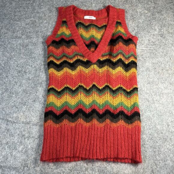 Zoul Sweaters - Vintage Zoul Sweater Vest Womens Large Multicolored Cheveron Hippie Mohair